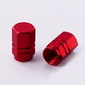 Eboot 8 Pieces Tire Stem Valve Caps Wheel Covers Car Dustproof Cap Hexagon Shape Red