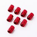 Eboot 8 Pieces Tire Stem Valve Caps Wheel Covers Car Dustproof Cap Hexagon Shape Red