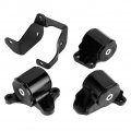 Qiilu Black Engine Billet Motor Torque Mount Bracket Kit Replacement For Honda Civic 1996-2000 B D-series