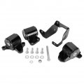 Qiilu Black Engine Billet Motor Torque Mount Bracket Kit Replacement For Honda Civic 1996-2000 B D-series