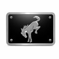 Ipick Image For Ford New Bronco 3d Chrome Logo On Black Billet Aluminum 2 Inch Tow Hitch Cover