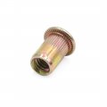 Uxcell 100 Pcs 1 4-20 Car Bronze Tone Zinc Coated Steel Thread Rivet Nut Insert Nutserts