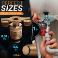 1 4 In Air Compressor Drain Valve High Flow Brass Tank Portable Water Line Adapter And Petcock For Gas Steam Npt Threads