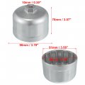 X Autohaux 86mm 16 Flutes Car Oil Filter Wrench Socket Housing Cap Remover Tools For Bmw Volvo Silver Tone