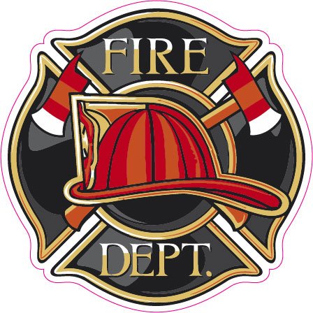 Fire Department Badge Decal 5 X