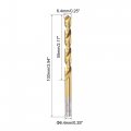 Uxcell 6 4mm Drill Bits High Speed Steel Straight Shank 100mm Length Twist Bit Fully Ground Titanium Coated 2 Pcs