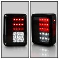 Black Smoked Full Led Tail Lights Brake Lamps Driver Passenger Side Replacement For 2007-2017 Jeep Wrangler 