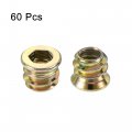 Uxcell 1 4 -20x10mm Threaded Insert Nuts Hex Socket Drive For Wood Furniture 60pcs