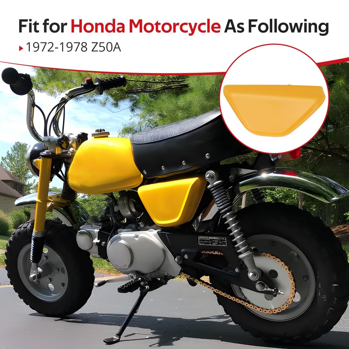 Air Box Left Side Cover Yellow For Honda Z50a 1972 1978 Model Number 83640-130-640za
