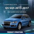 Front Bumper Impact Bar Brace For Audi Q5 2013 2014 2015 2016 2017 Plastic Retainer Grill Support 8r0807333a Pa