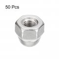 Uxcell 10-32 Acorn Cap Nuts 50pcs 304 Stainless Steel Hardware Hex Dome Head For Fasteners Silver