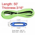 Astra Depot Blue 4 5 Aluminum Hawse Fairlead With 50 X 3 16 Green Synthetic Winch Rope Line Cable Recovery For Atv Utv