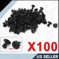 Uxcell Car Plastic 6mm Hole Push Type Rivet 100pcs Black