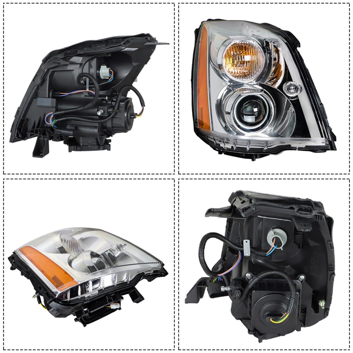 Headlight Assembly Hid Replacement For Dts 2008-2011 Housing Chrome Lamp Set Passenger Side Rh 1pc 20861481