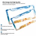 2pack Car License Plate Frames Starfish And Seashells On Beach With Bright Blue Sky Ocean Summer Style Aluminum Accessories 4