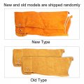Men Women Leather Welding Work Sleeve Welder Heat Resistant Flame Retardant Arm Protection Garden Stab Spark Cowhide Brown