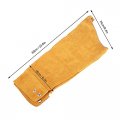 Men Women Leather Welding Work Sleeve Welder Heat Resistant Flame Retardant Arm Protection Garden Stab Spark Cowhide Brown