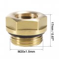 Uxcell Oil Liquid Level Gauge Sight Glass M20x1 5mm Male Threaded Brass Air Compressor Fittings With O-ring Yellow 2pcs