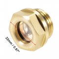 Uxcell Oil Liquid Level Gauge Sight Glass M20x1 5mm Male Threaded Brass Air Compressor Fittings With O-ring Yellow 2pcs