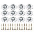 12pcs M10 T-nuts Zinc Plated Steel Brad Hole Tee Nut With Screws 3-hole Round Base Weld Nuts 8 2mm Height Through Flange Insert 
