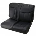 Hecasa Black Synthetic Leather Seat Covers Front And Rear Compatible With 2014-2021 Toyota Tundra Crewmax Crew Max
