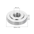 5pcs M8 Knurled Thumb Nuts 304 Stainless Steel Round Flat Head Through Hole Handle Nut Lock Adjusting Thin Type Silver