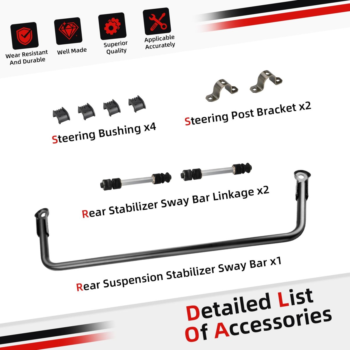 Rear Stabilizer Sway Bar Linkage Rod Shaft Steering Bushing Bracket For Polaris Ranger 500 700 2005-2009 1015814-067