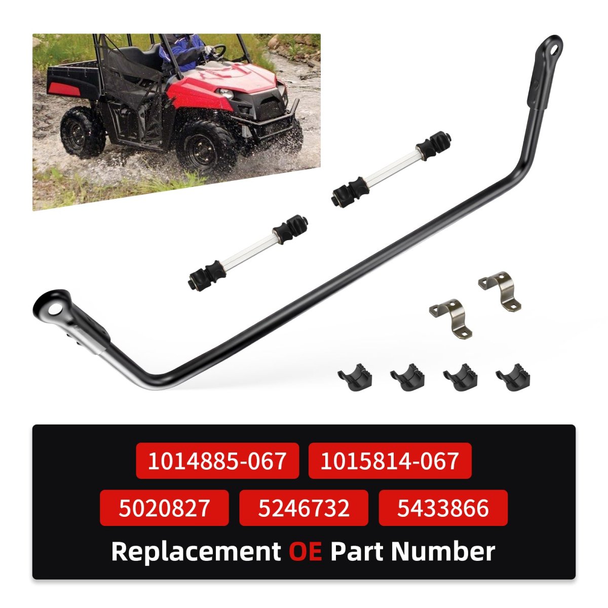 Rear Stabilizer Sway Bar Linkage Rod Shaft Steering Bushing Bracket For Polaris Ranger 500 700 2005-2009 1015814-067