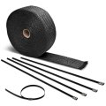 Auto Dynasty 10m Black Exhaust Heat Wrap 12 Inches Long 5mm Width Zip Tie 