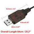 Uxcell 2pcs L6 2-3p Usb Power Charging Cable For Rc Car 9 6 V 200 Ma Ni-mh Ni-cd Battery