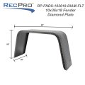 Recpro Trailer Single Steel Fender Round And Flat Top Diamond Smooth Design Diamond Plate 10 X 36 18
