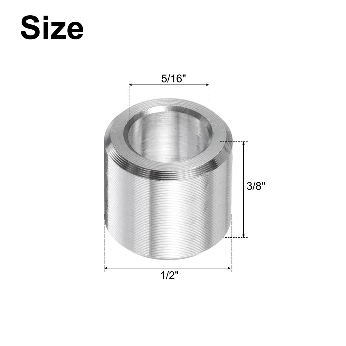 10 Pcs Stainless Steel Spacer 5 16 Bore X 1 2 Od 3 8 Length Screw Bushing Plain Finish Round Metal For Screws Bolts And Rods
