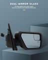 Tow Mirror Right Side Fit For 2021-2024d For F150 Pickup Truck With Power Adjusted Heated Black Cap Housingtowing