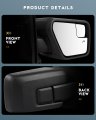 Tow Mirror Right Side Fit For 2021-2024d For F150 Pickup Truck With Power Adjusted Heated Black Cap Housingtowing