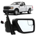 Tow Mirror Right Side Fit For 2021-2024d For F150 Pickup Truck With Power Adjusted Heated Black Cap Housingtowing 