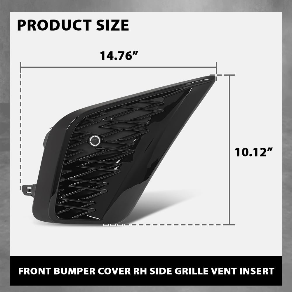 Front Bumper Grille Vent Insert Passenger Right Side For Lx Nx300 2018 2021 And Nx300h Gloss Black Fits F Sport Package With
