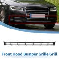 1 Pcs Lower Front Hood Bumper Grille Grill Cover Center Insert Trim No 4h0807697 For Audi A8 D4pa 2015-2018 Black