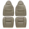 Driver Passenger Side Bottom Top Leather Seat Covers Parchment Tan For Ford F250 F350 Lariat 2001 