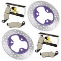 Caltric Front Left And Right Brake Disc Rotor With Pads Compatible Honda Trx450er Electric Start 2006-2014