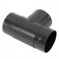 X Autohaux 60mm Car Heater Warm 3 Way Air Ducting Elbow Pipe T Shape Outlet Connector Black Plastic