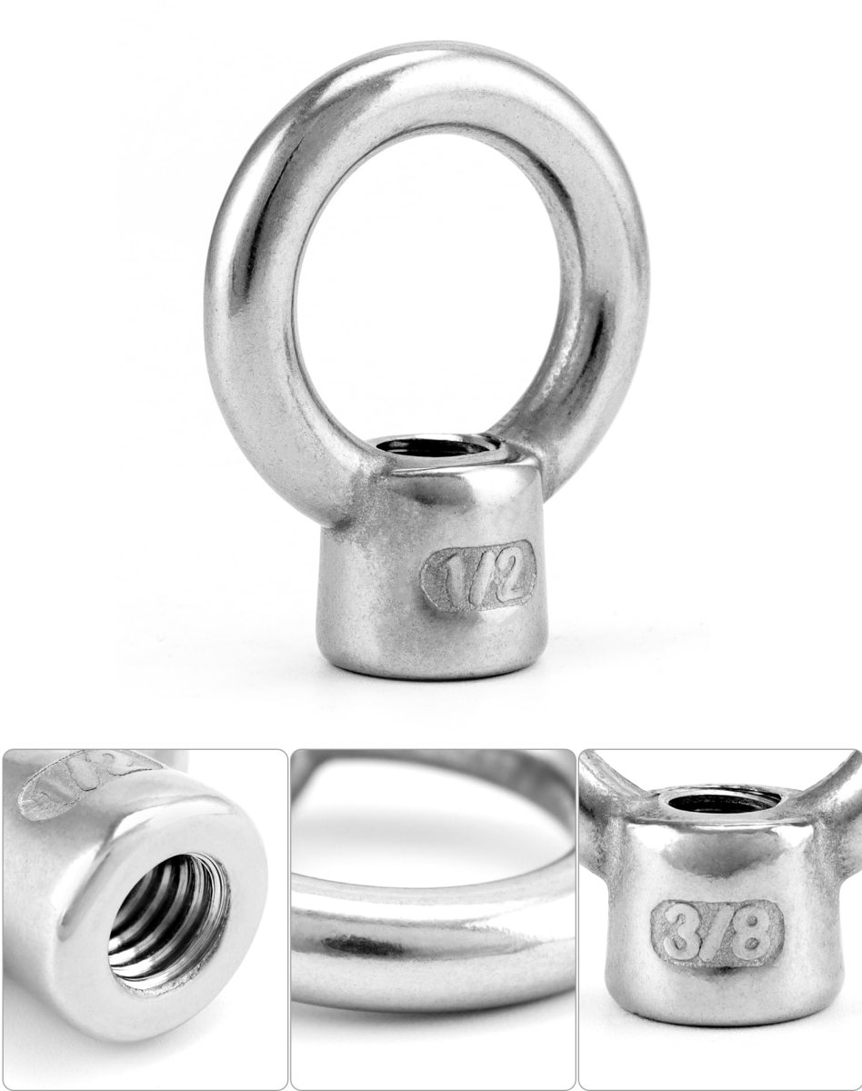 Lifting Eye Nut 4 Pack 1 2 Unc Marine Grade Stainless Steel 316