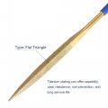Uxcell Diamond Needle File Set 5mm X 180mm Flat Triangle Files Titanium Coated Tools For Metal Wood Stone Glass 10pcs
