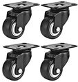 Swivel Caster Wheels Rubber Base With Top Plate Bearing Heavy Duty Pack Of 4 Black By Online Best Service 1 5 No Brake 