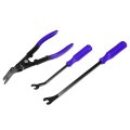 3pcs Blue Clip Pliers Set And Fastener Remover Auto Upholstery Combo Repair Kit 