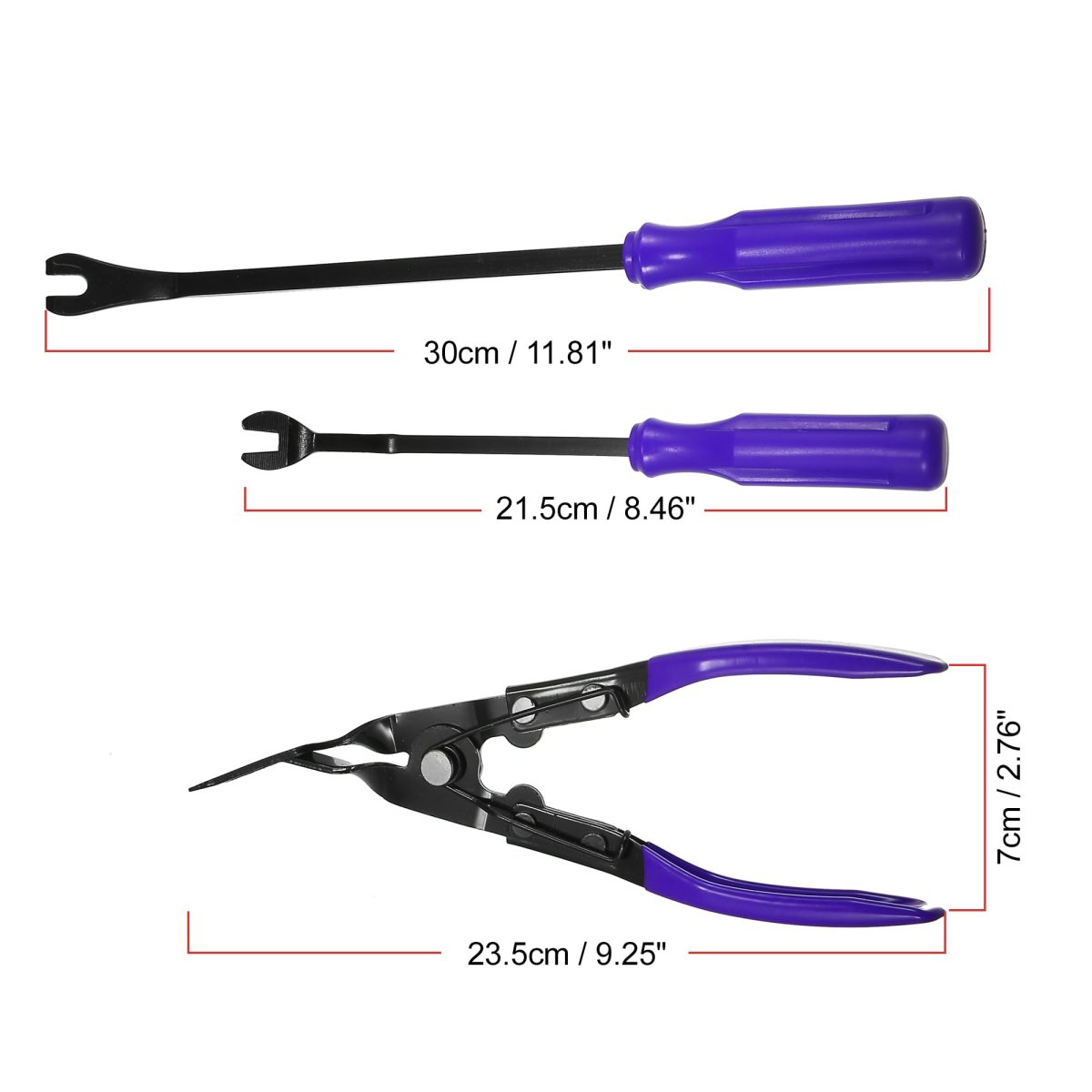 3pcs Blue Clip Pliers Set And Fastener Remover Auto Upholstery Combo Repair Kit