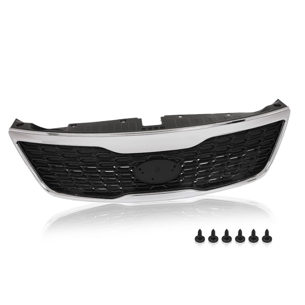 Front Bumper Upper Grille Grill Trim For Kia Sorento 2014 2015 Black And Chrome Ki1200155 863501u500