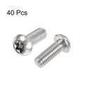 Uxcell M6x16mm Torx Security Machine Screw 40pcs Pan Head Screws Inside Column 304 Stainless Steel Fasteners Bolts