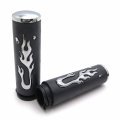 Httmt Flame Angry Fire Handlebar Grips Compatible With H-d Suzuk 1 25mm Throttle
