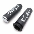 Httmt Flame Angry Fire Handlebar Grips Compatible With H-d Suzuk 1 25mm Throttle