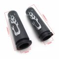 Httmt Flame Angry Fire Handlebar Grips Compatible With H-d Suzuk 1 25mm Throttle